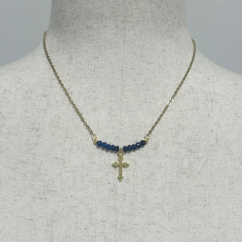 Sapphire Cross Necklace