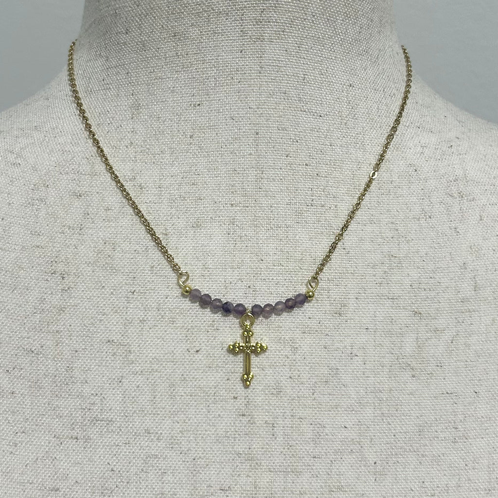 Amethyst Cross Necklace