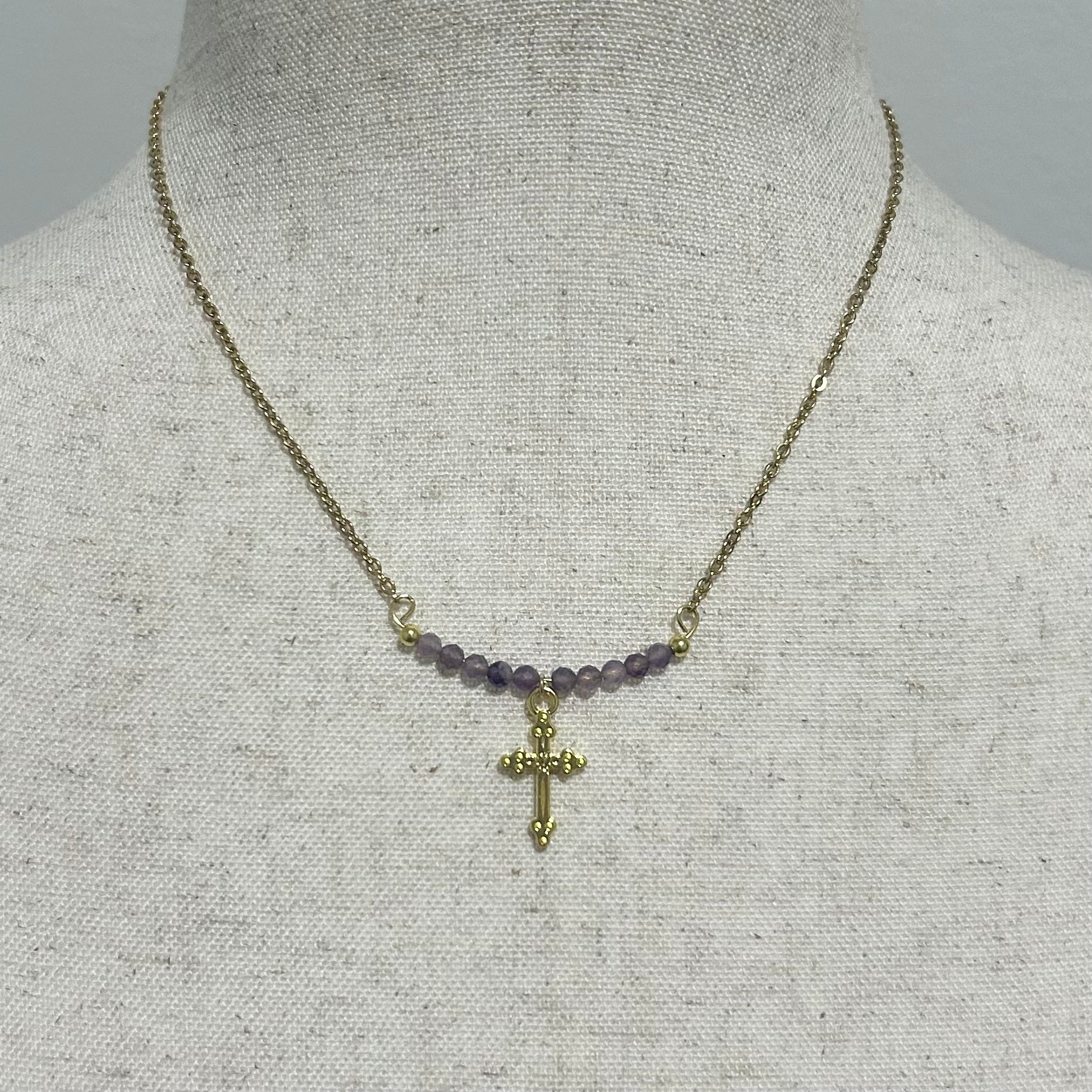 Amethyst Cross Necklace