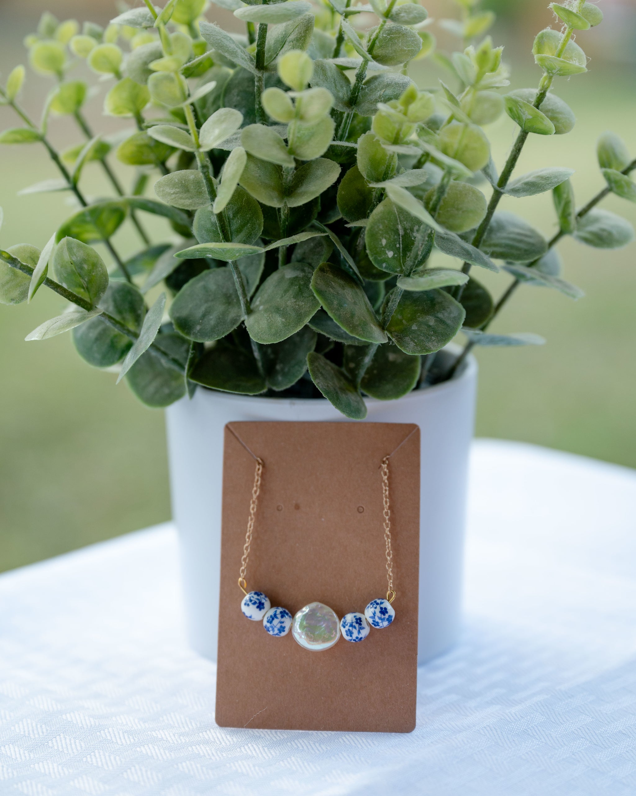 Porcelain Row Necklace